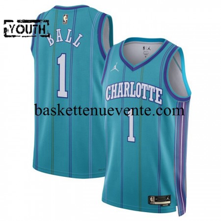 Maillot Basket Charlotte Hornets LaMelo Ball 1 Jordan 2023-2024 Classic Edition Bleu Swingman - Enfant